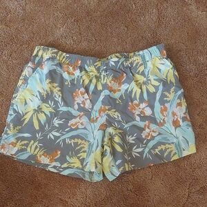 Columbia Women's Floral Print Shorts - Gray, Yellow, Orange